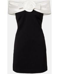 Self-Portrait - Floral-Applique Off-Shoulder Minidress - Lyst