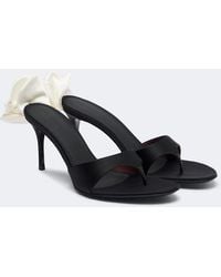 Magda Butrym - Floral-Applique Satin Thong Sandals - Lyst