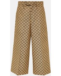 Gucci - Pantalones anchos de lona con GG - Lyst