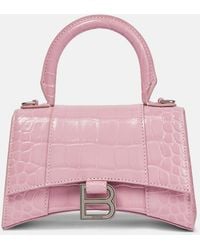 Balenciaga - Hourglass Small Croc-Effect Tote Bag - Lyst