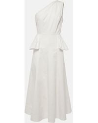 Roland Mouret - One-Shoulder Cotton Poplin Midi Dress - Lyst