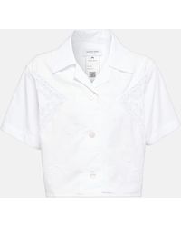 Marine Serre - Camisa de algodon cropped - Lyst