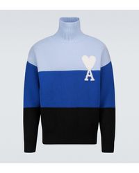 AMI Exclusive To Mytheresa – Ami De Cœur Turtleneck Sweater - Blue