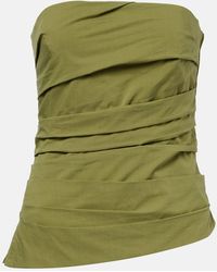 Jonathan Simkhai - Emerson Ruched Cotton-Blend Tube Top - Lyst