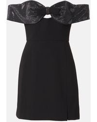 Self-Portrait - Off-Shoulder-Minikleid Aus Crepe - Lyst