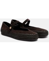 Loewe - Paula's Ibiza Rio Suede Mary Jane Flats - Lyst