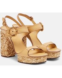 Zimmermann - Solena Leather Platform Sandals - Lyst