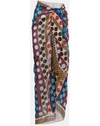 Valentino - Polka-Dot Cotton And Silk Beach Cover-Up - Lyst