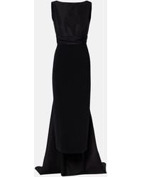 Carolina Herrera - Bow-Detail Satin-Trimmed Faille Gown - Lyst