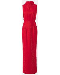 Self-Portrait - Embellished Cutout Crepe Gown - Lyst