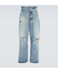 Balenciaga - Distressed Wide-leg Jeans - Lyst