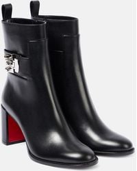 Christian Louboutin - Booty Lock 70 Ankle Boots Aus Leder Mit Verzierung - Lyst