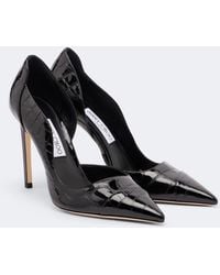 Jimmy Choo - Brigitte Croc-Effect Patent Leather Pumps - Lyst