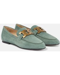 Tod's - Kate Embellished Suede Loafers - Lyst
