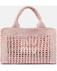 Miu Miu - Logo Crochet Tote Bag - Lyst