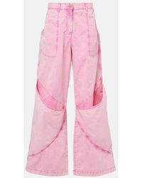 The Attico - Weite Mid-Rise-Hose Aus Baumwoll-Canvas - Lyst