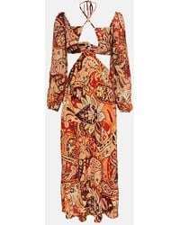 RIXO London - Kamilla Cutout Paisley-print Silk Crepe De Chine Maxi Dress - Lyst