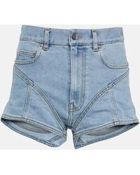 Mugler - Shorts di jeans a vita alta - Lyst