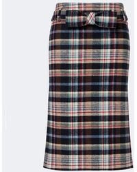 ShuShu/Tong - Checked Cotton And Wool-Blend Pencil Skirt - Lyst