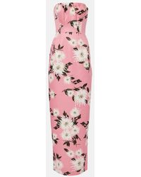 Emilia Wickstead - Vestido De Fiesta Emine De Tafetan Floral - Lyst