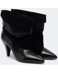 Isabel Marant - Lyone Leather And Suede Ankle Boots - Lyst