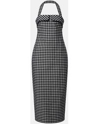 Posse - Chiara Gingham Cotton-Blend Midi Dress - Lyst