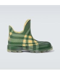 Burberry - Checked Rubber Ankle Boots - Lyst
