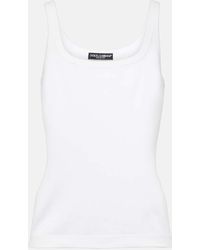 Dolce & Gabbana - Ribbed-Knit Cotton Tank Top - Lyst