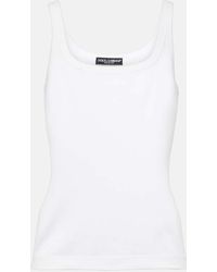Dolce & Gabbana - Ribbed-knit Cotton Tank Top - Lyst