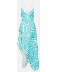 PUCCI - Labirinto Silk Twill Midi Dress - Lyst