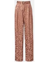 Dries Van Noten - Belted Printed Wide-Leg Pants - Lyst
