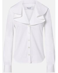 McQueen - Draped Cotton Poplin Shirt - Lyst