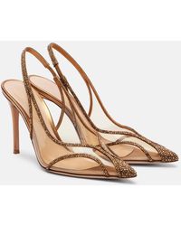 Gianvito Rossi - Diana 95 Leather-Trimmed Pu Slingback Pumps - Lyst