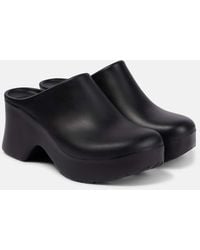 Loewe - Terra Curved-heel Leather Heeled Mules - Lyst