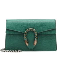 Gucci Dionysus Super Mini Textured-leather Shoulder Bag - Green
