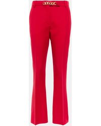Valentino - Vlogo Chain Wool And Silk Pants - Lyst