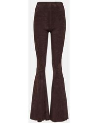 Stouls - Cherilyn High-Rise Suede Flared Pants - Lyst