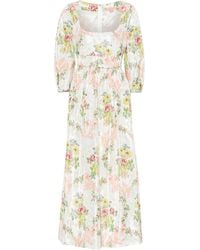 Brock Collection Exclusive To Mytheresa – Ondina Floral Taffeta Midi Dress - White