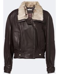 JACQUES WEI - Shearling-Trimmed Leather Jacket - Lyst
