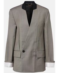 Victoria Beckham - Herringbone Virgin Wool Blazer - Lyst