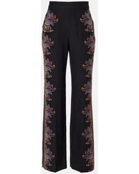 Etro - Paisley Silk Wide-Leg Pants - Lyst