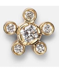 Sophie Bille Brahe - Boucle D'Oreille Unique Petit Soleil De Fleur En Or 18 Ct Et Diamant - Lyst