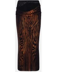 Jean Paul Gaultier - Wood Trompe L'Oil Tulle Midi Skirt - Lyst
