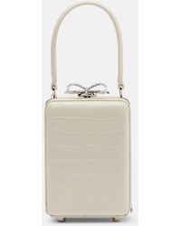 Self-Portrait - Micro Croc-Effect Embellished Leather Tote Bag - Lyst