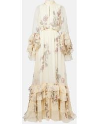 Etro - Floral Silk Crepon Gown - Lyst