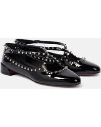 Christian Louboutin - Pilouta Jane Spikes Patent Flat - Lyst