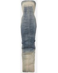Rick Owens - Bustier-Kleid Aus Denim - Lyst