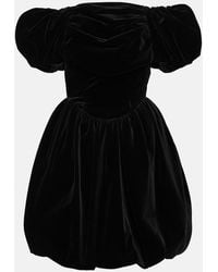 Simone Rocha - Off-Shoulder Velvet Mini Dress - Lyst