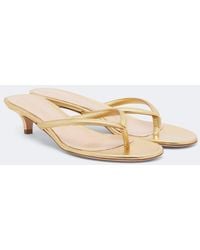 Gianvito Rossi - Calypso Metallic Leather Thong Sandals - Lyst