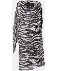 The Attico - Zebra-Print Cotton Muslin Beach Cover-Up - Lyst